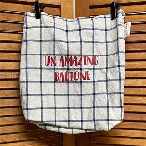 Eataly Blue and White Canvas Tote Bag